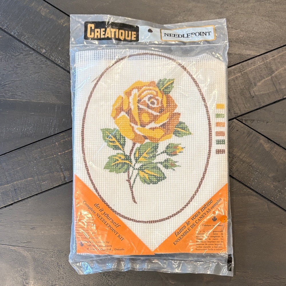 Needlepoint Rose Wall Decor Kit